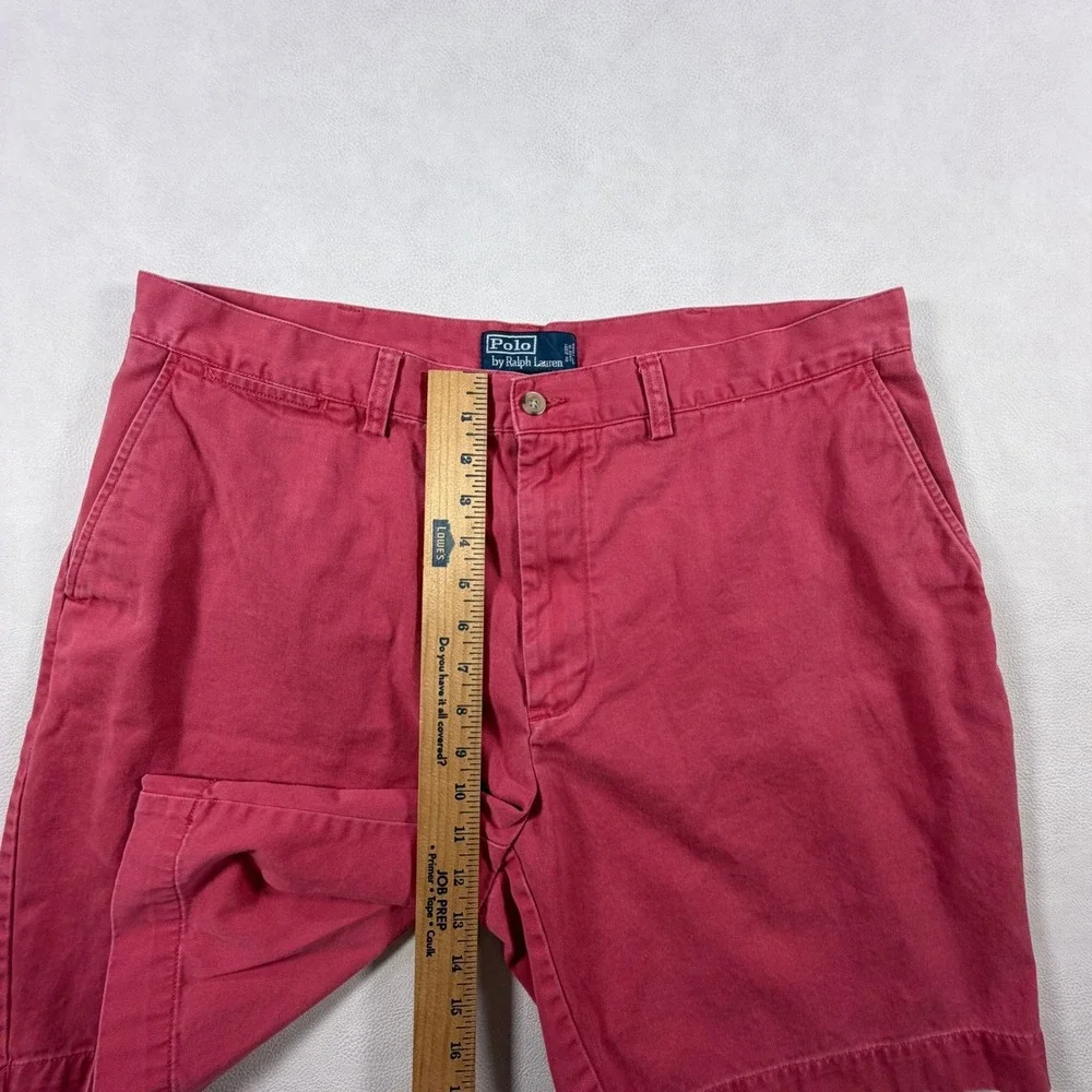 Polo Ralph Lauren Mens 38 Red Cotton Chino Shorts‎ Flat Front Classic Fit Preppy